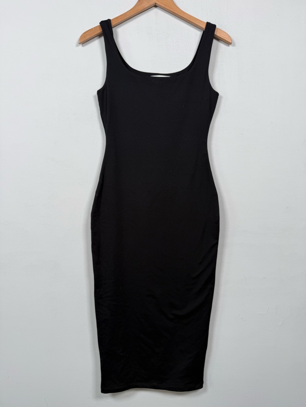 AKIRA Paxton Black Scoop Neck Bodycon Midi Dress, Size S, Excellent Condition